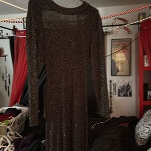 Floor lengths backless sequined dress